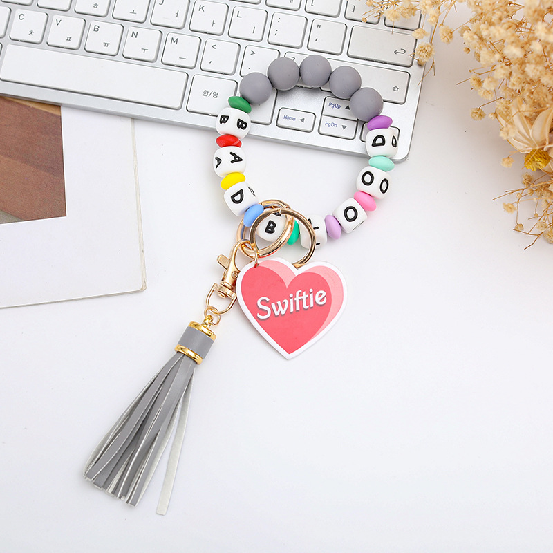 1 Stück Süß Brief Herzform Legierung Kieselgel Taschenanhänger Armbänder Schlüsselbund display picture 3