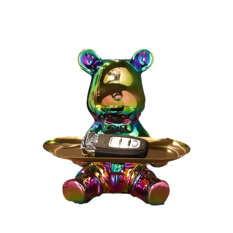 Креативный жестокий медведь для хранения ключей украшение прихожей свет Роскошная гостиная обувной шкаф настольная керамическая копилка