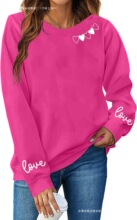 FAYALEQ Valentines Sweatshirt Women Love Heart Graphic Long