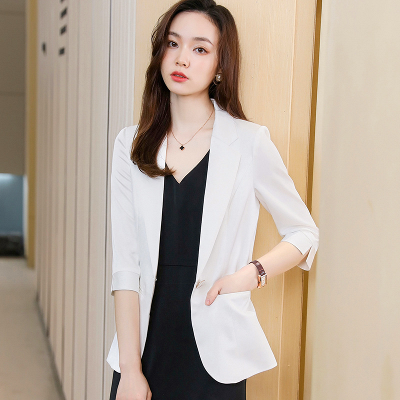 White Suit Jacket Women's 2024 New Thin Professional Elegant Dress Small Suit Dress Summer