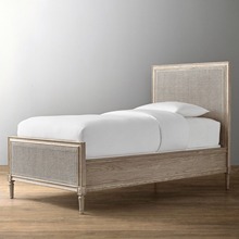 北欧民宿主卧编藤婚床简约现代酒店实木床定制家具儿童单人床实木