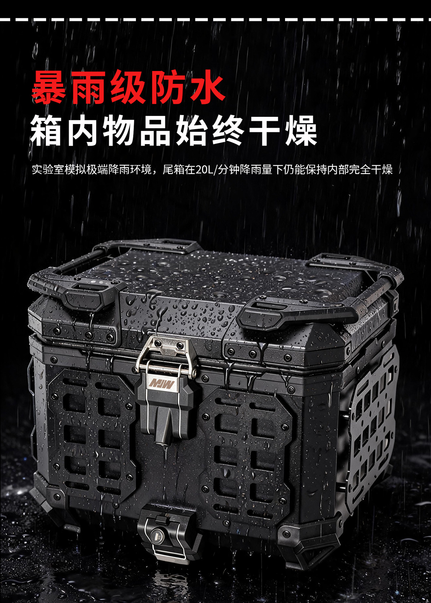 Motorcycle Mjw45L55L New Model Bm Lock First-Generation Armor Pro Aluminum Alloy Tail Box Quick-Release Travel Toolbox