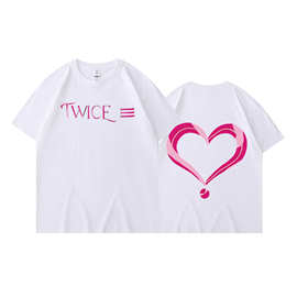 跨境TWICE 4TH WORLD TOUR Ⅲ周边印花圆领T恤上衣短袖Tshirt外贸