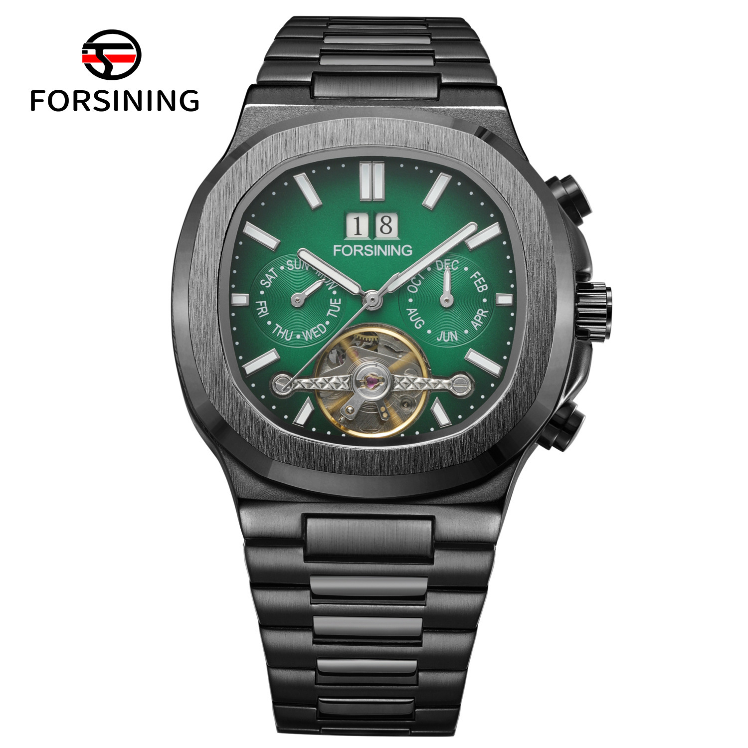 Forsining Automatic Men's Mechanical Watch Hollow Flywheel Design_voghion.com