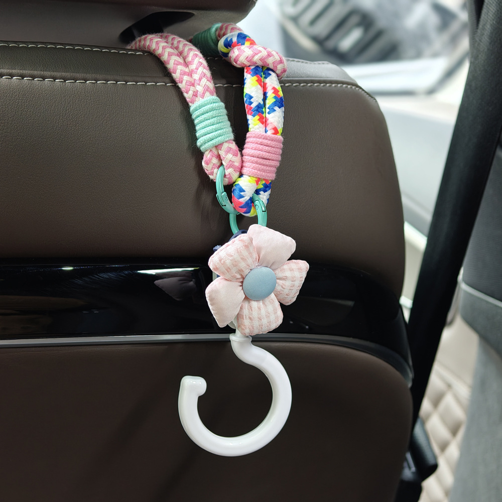 Cute Floral Car Seat Hooks, Front Passenger Seat Small Hooks, Rear Seat Storage Accessories