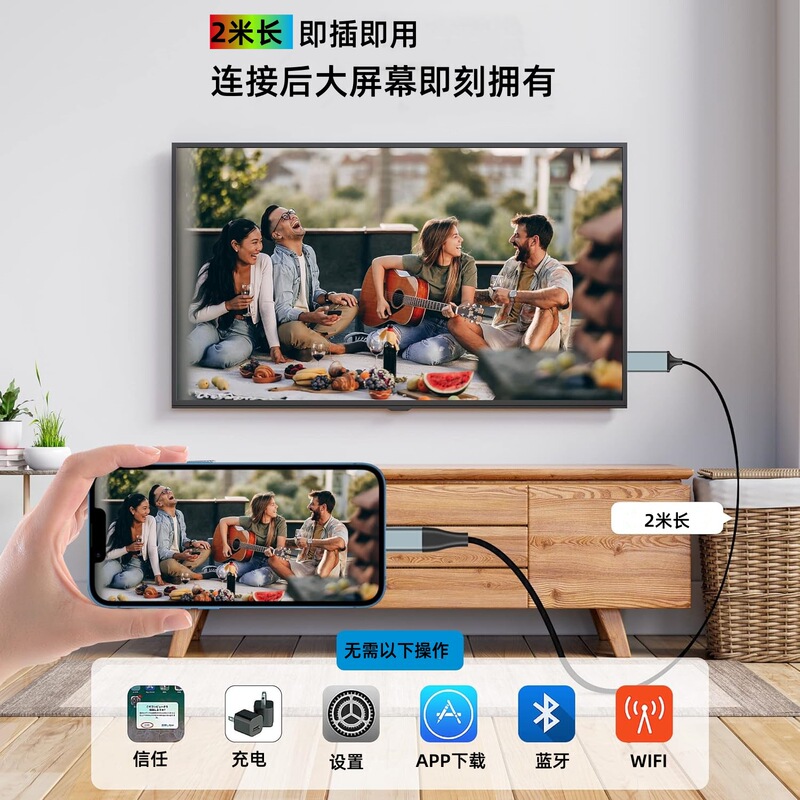 携帯電話用HDMIアダプター、スマホ画面投影ケーブル、Type-C to HDMI延長ケーブルの越境販売|undefined