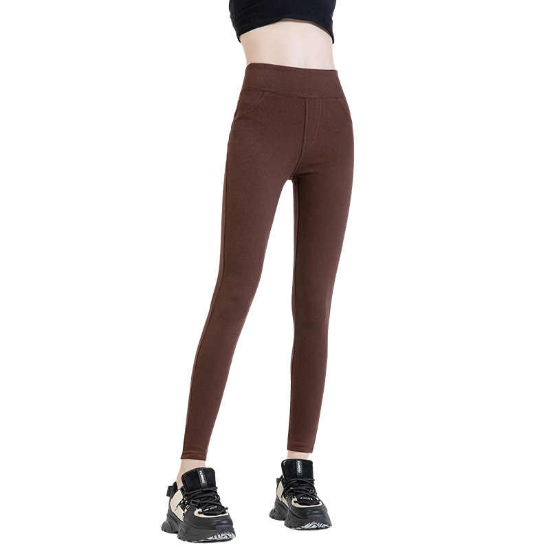 2024 primavera y verano nuevo espesado alta cintura skinny jeans mujeres calefacción caliente estiramiento adelgazamiento deportes pantalones Casuales