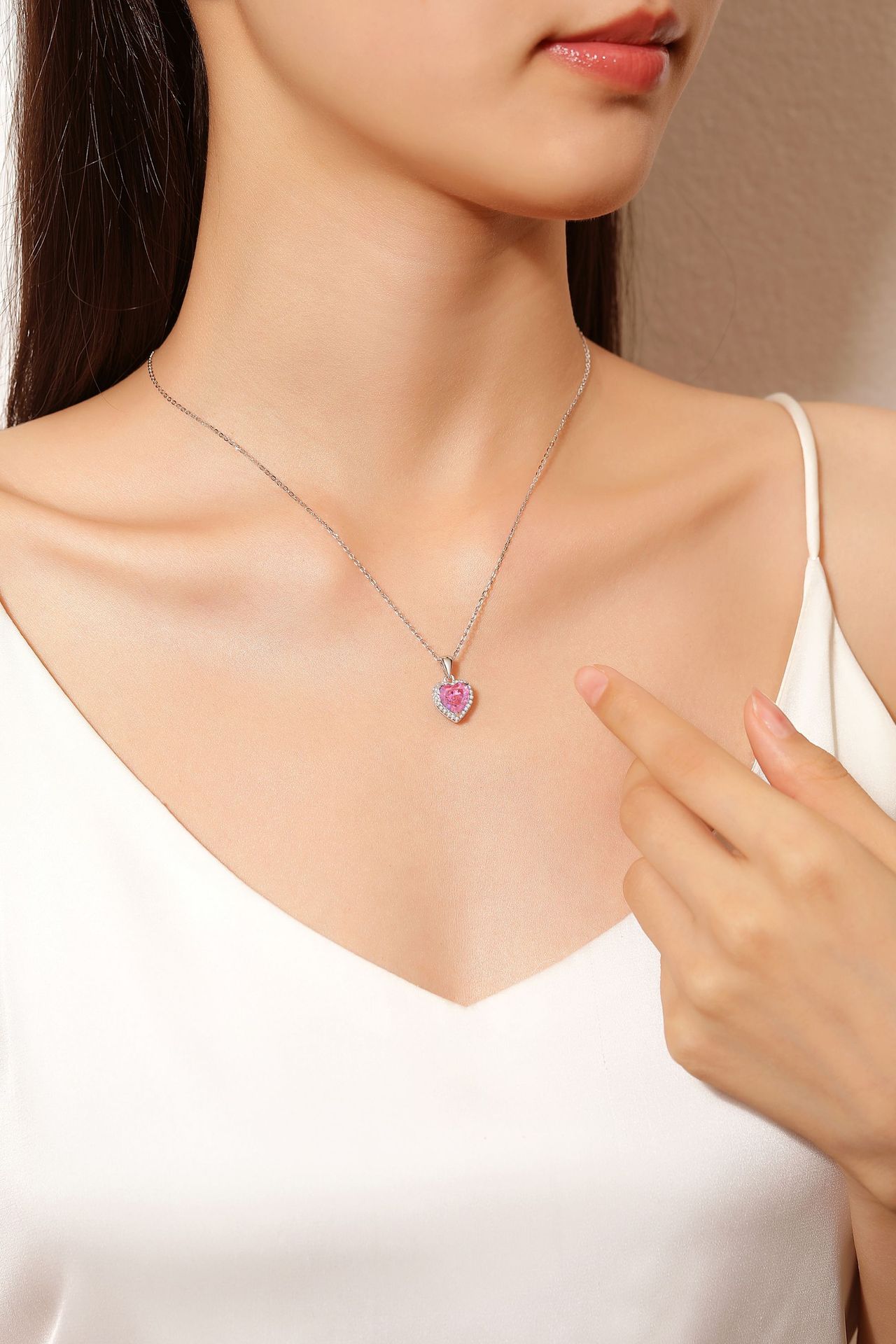Zircon, High Carbon Diamond Inlay Material 1 Piece 925 Sterling Silver Geometric Zircon High Carbon Diamond 925 Sterling Silver Cable Chain Pendant Necklace