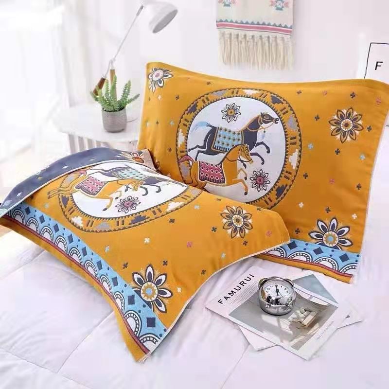 Cross border 450 Pillowcase Foreign trade models Dyed Jacquard Pillowcase Towel gift Group purchase gift welfare