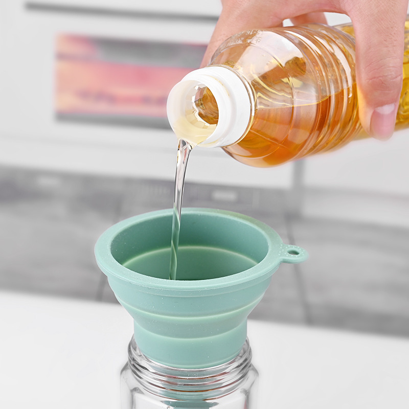 Punto embudo de silicona plegable portátil embudo de cuello largo embudo plegable de silicona pequeño embudo de vino embudo de aceite