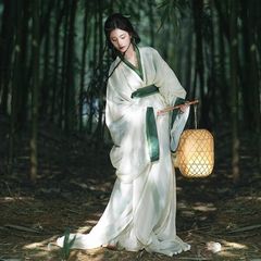 漢服戦国長衣2025新型大袖交襟セット復元二重直裾プリント清冷尾大放量