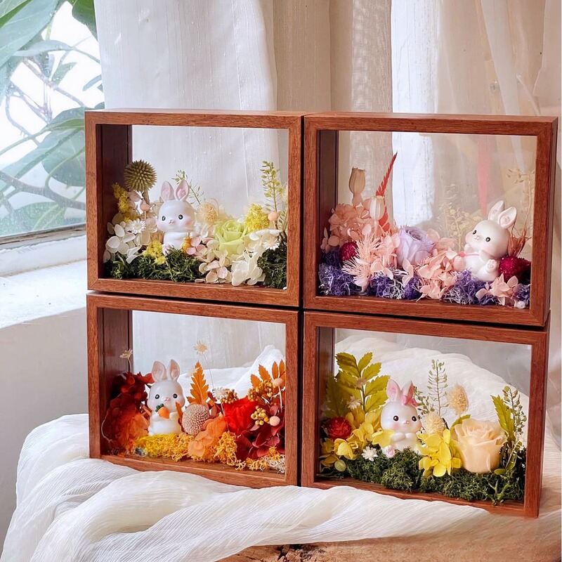 Three-Dimensional Hollow Double-Sided Transparent Photo Frame Dried Flower Preserved Flower Specimen Display Box Dust-Proof Storage Box Factory Direct Wholesale