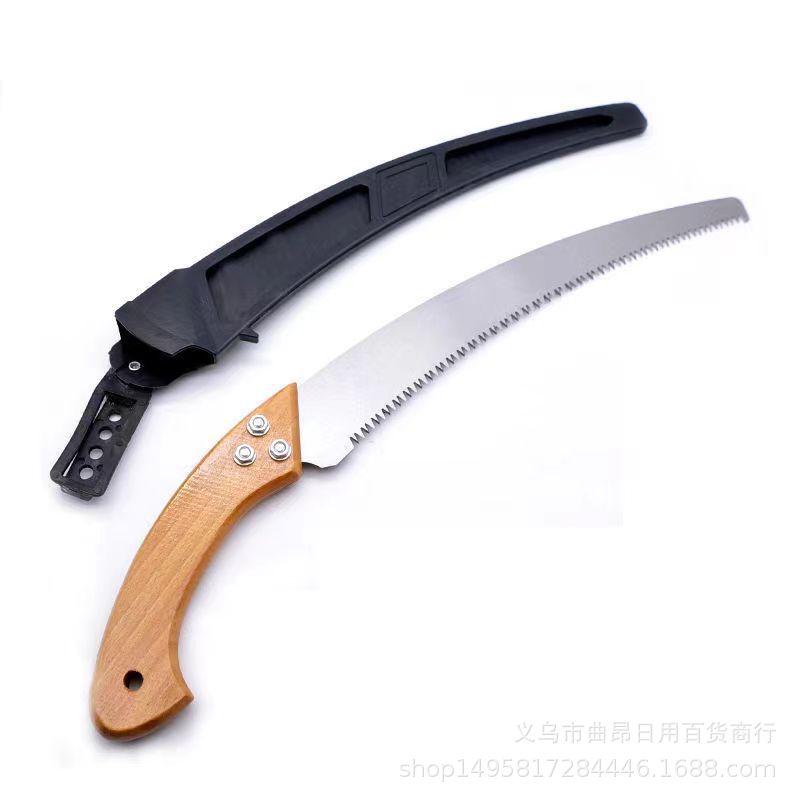 350弯锯 园林手锯修枝锯三面齿锯子 木柄手工腰锯钢锯子