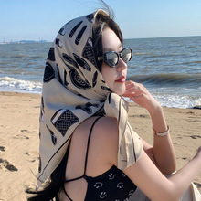 90大方巾丝巾女士夏季薄款围巾洋气时尚抹胸防晒包头巾高级感披肩