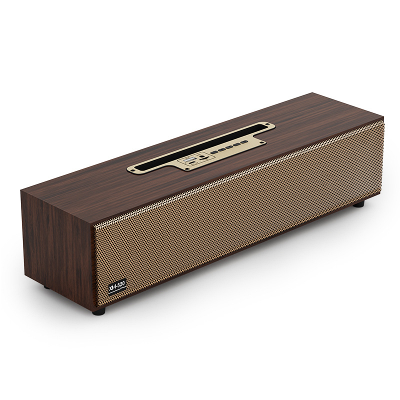 Altavoz Bluetooth inalámbrico largo de madera Retro, ordenador de escritorio para el hogar, altavoces duales, subwoofer, audio de alta calidad