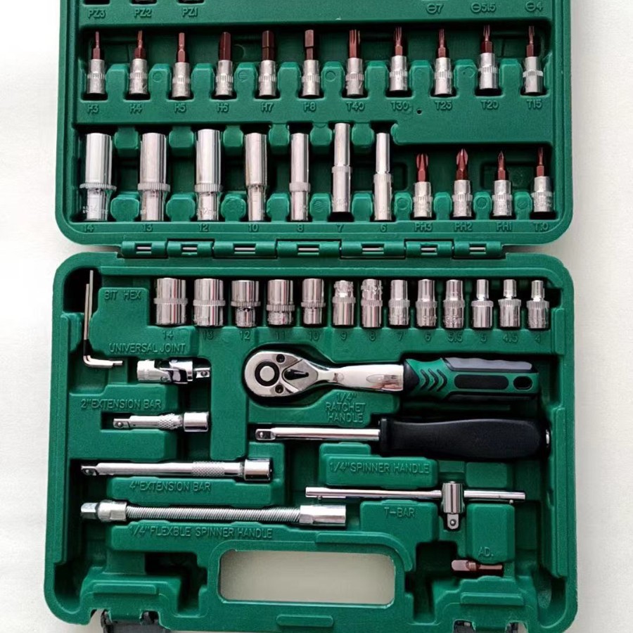 72-치아 53 조각 자동 수리 도구 세트 자동 수리 소켓 렌치 조합 전체 수리 빠른 렌치 세트