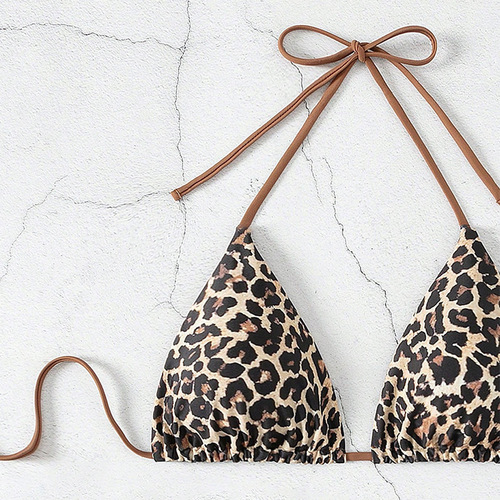 2025 Western-style leopard print sexy one-piece swimsuit for women, beach and hot spring swimwear bikini