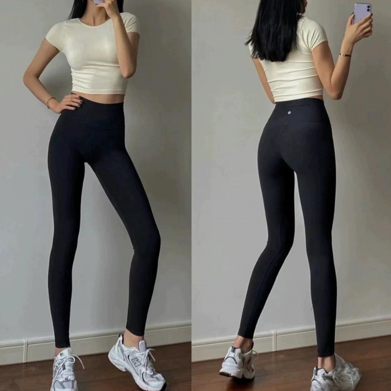 Lulu Original Align Yoga Pants Women High Waist Butt-Lifting Naked Feel Skin-Friendly Training Elastic Sports Pilates Fitness