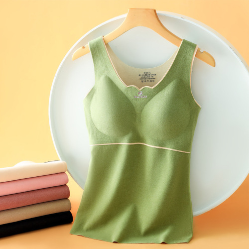 New style pro-oxygen 2.0 German velvet seamless thermal vest with chest pad for women plus velvet thickened close-fitting heating underwear vest