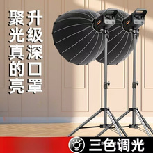 led网红主播美颜补光灯光拍照少女常亮球形室内深口抛物线太阳灯