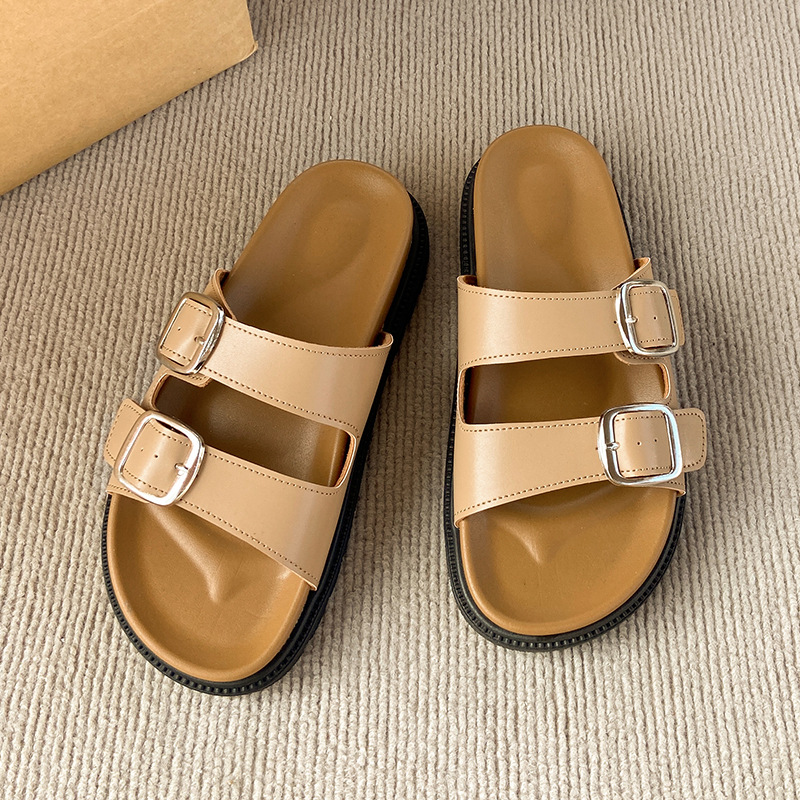 Scarpe da donna aperte con un cinturino, ciabatte con suola spessa, sandali estivi alla moda, comodi e antiscivolo._voghion.com