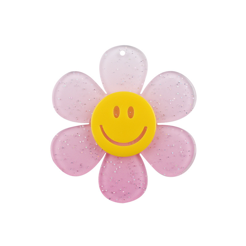 Nuevo acrílico sonriente girasol pequeños accesorios creativos ing nicho flores frescas llavero accesorios accesorios