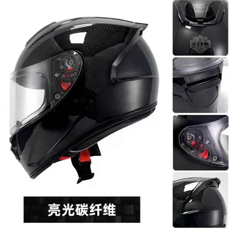 3C certificado de la motocicleta de alta calidad de fibra de carbono casco completo Ultra Ligero Super unisex Cuatro Estaciones casco de carreras de motos