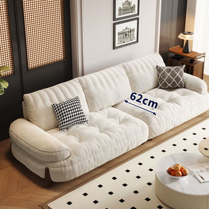Selección estricta de sofá de tela de gato, sala de estar moderna y simple, sofá de nube de estilo francés para tres personas. image 4