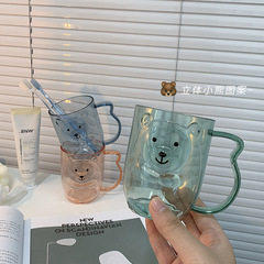 Home Transparent Bear Toothbrush Cup Acrylic Children's Toothbrush Cup Single Layer Ins Toothbrush Cup Couple's Oral Care Cup