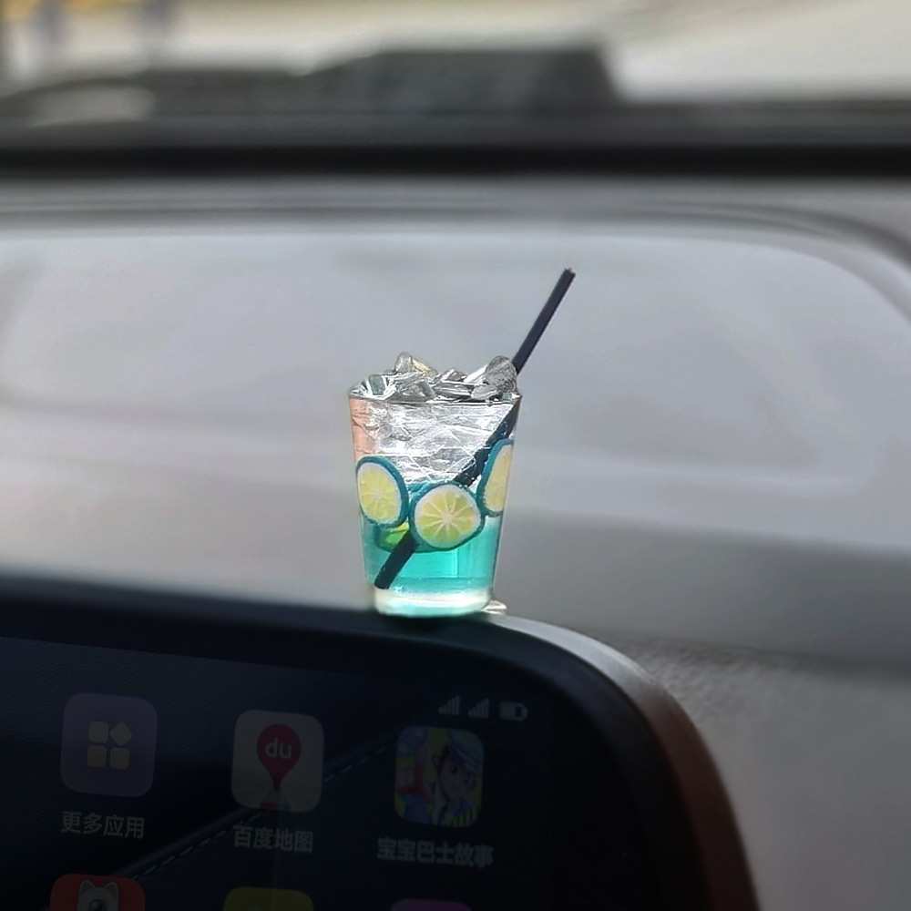 Adornos de coche de la serie de café americano, decoración de la pantalla de la consola central del coche, suministros de coche, mini adornos pequeños