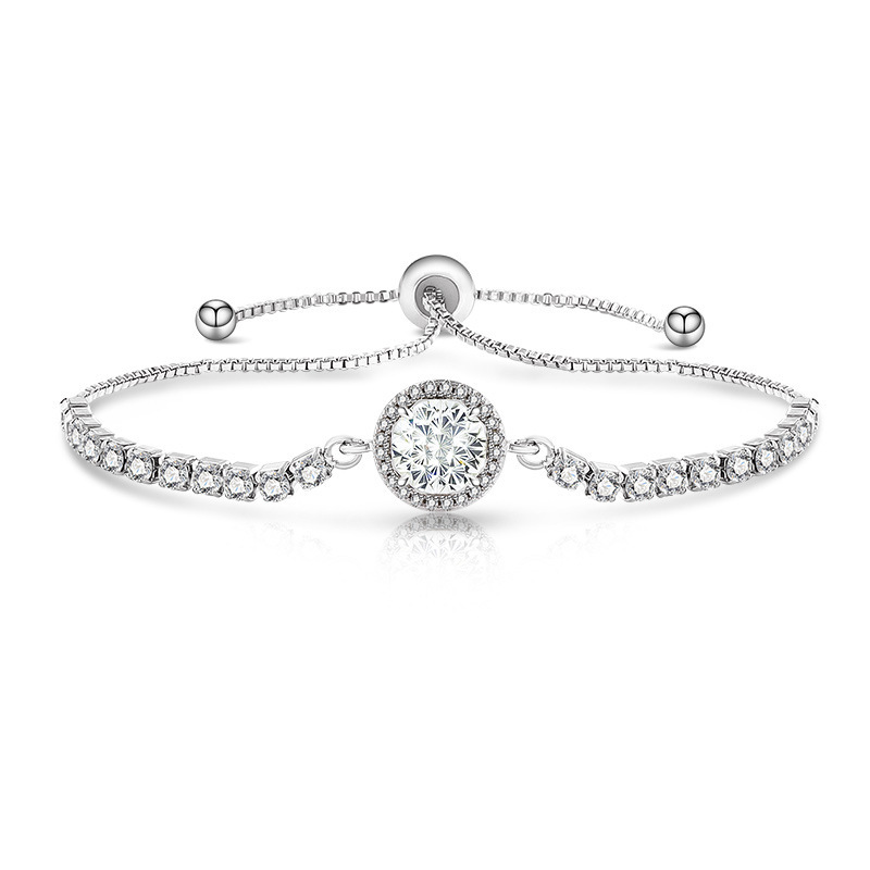 Fireworks Cut Bracelet High Carbon Diamond Inlaid Padparadscha Gold Plated Jewelry_voghion.com