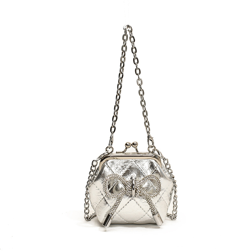 Bolsa de hombro coreana para niñas, arco de diamante de estilo extranjero, abrazadera de abrazadera para niños, nuevo bolso de cadena para niños