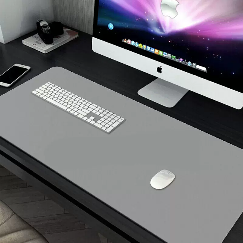 皮质鼠标垫纯色简约大号桌垫 办公笔记本电脑键盘垫pu材质防水