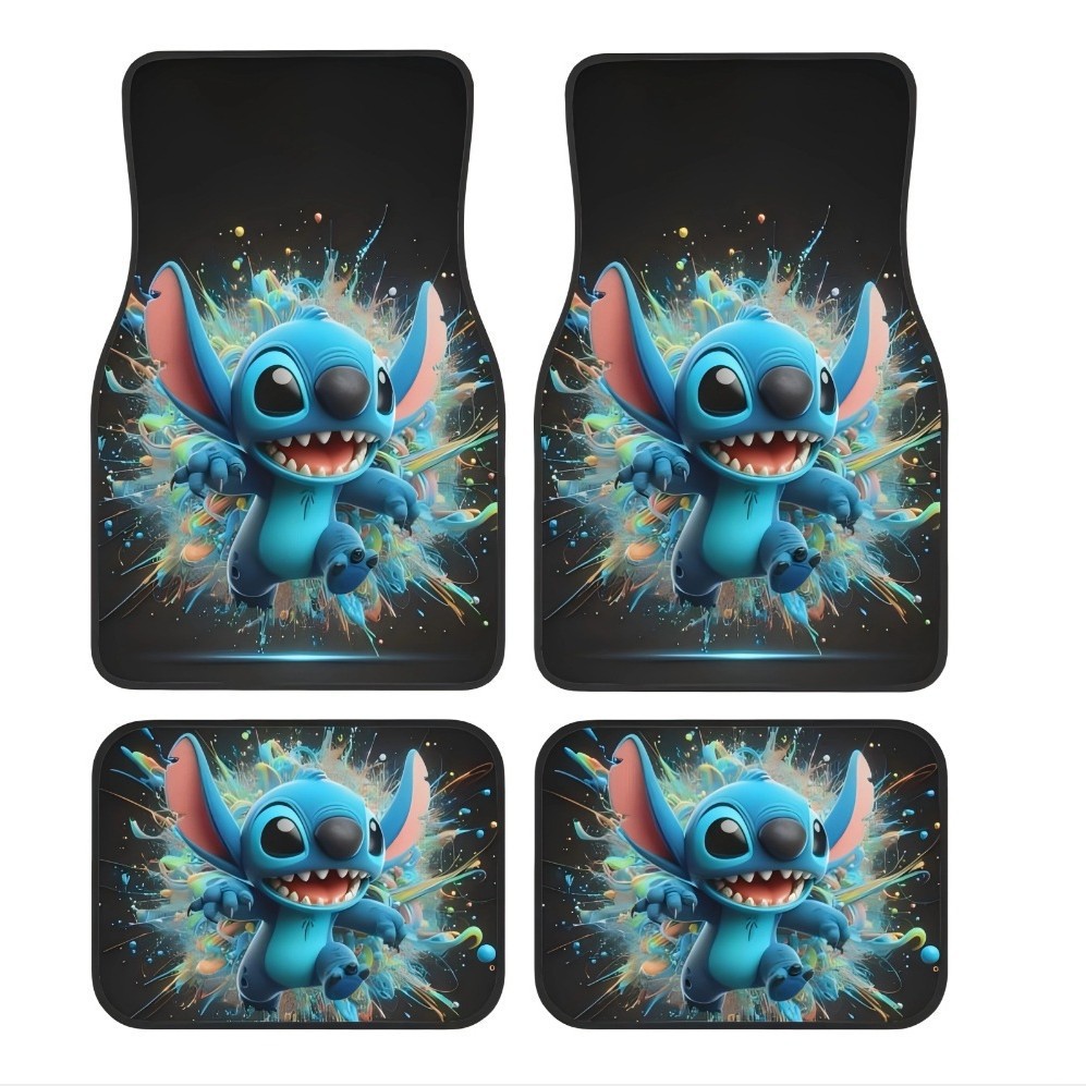 Cross-border Hot-selling Cartoon Mickey Car Mat Four-piece Dirt-resistant Easy-care Floor Mat Amazon Floor Mat for Hair