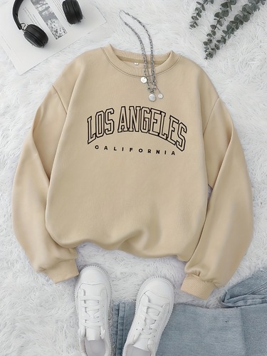 Cross-border Amazon Women's Long Sleeve Pullover Sweatshirt, 