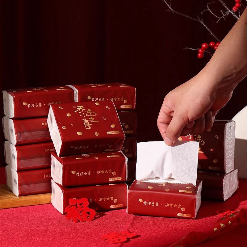 Decoración de la alegría de la mudanza, decoración de papel de extracción, artículos de ceremonia de mudanza, artículos de nueva casa, nuevo diseño de casa, toallas de regalo