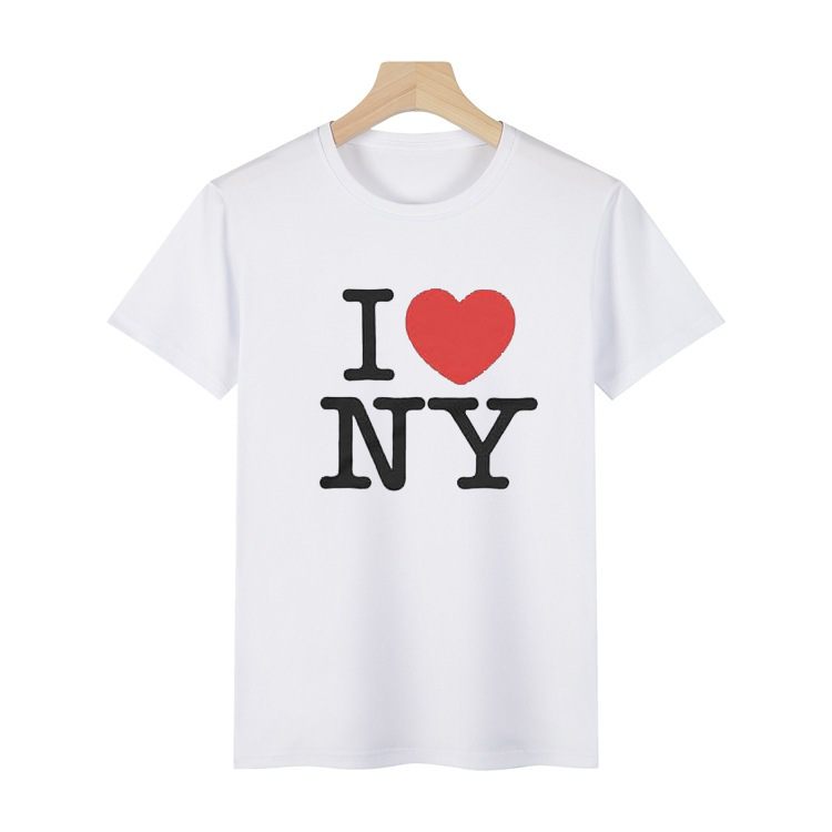 热转印夏季200g短袖女T恤纯色七夕节衣宽松情侣衣服厂家批发