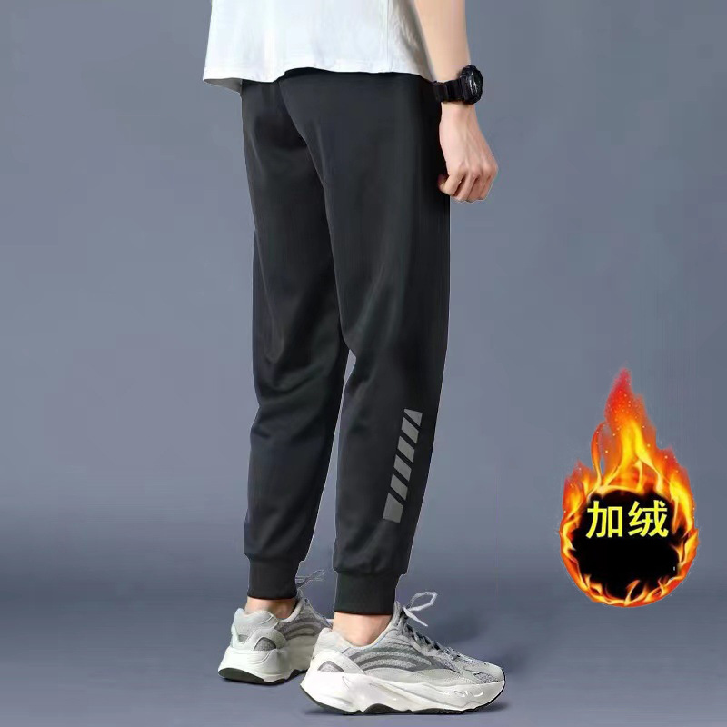 Otoño e invierno pantalones forrados de lana pantalones casuales de los hombres Pantalones deportivos de moda de los hombres pantalones cortos harén tobillo-atado pantalones de estudiante de los hombres