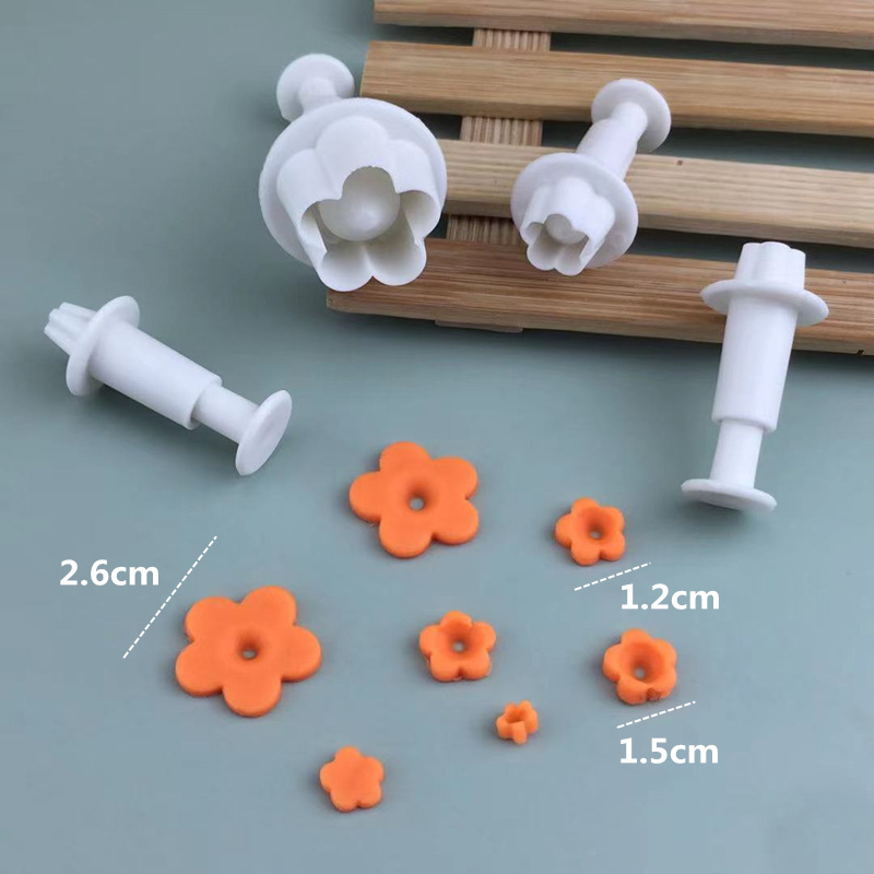 4pcs сливовые пружинные пресс-формы для резки куки cutters DIY выпечка торта с сахаром