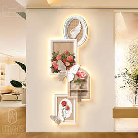 法式奶油风玄关装饰画入户正对门高级感挂画走廊过道水培绿植壁画