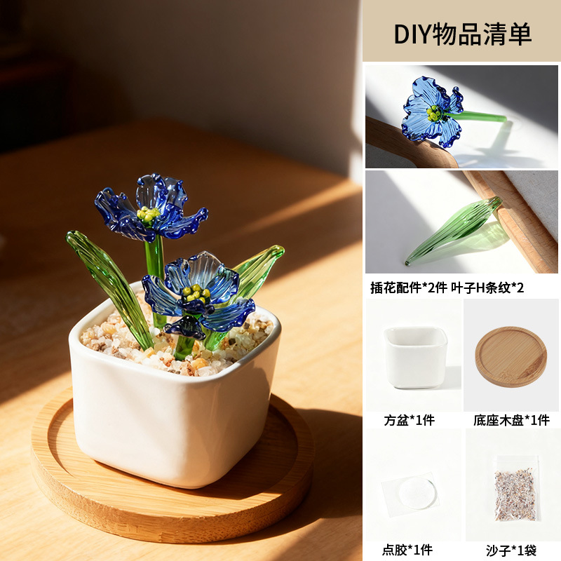 Zibo vidrio artesanía ornamentos maceta de vidrio verde flores regalos de diciembre decoración de oficina image 17