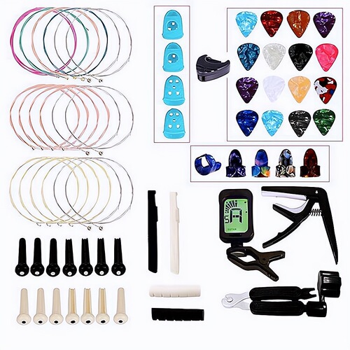 Amazon Best Selling Guitar Accessories Set Capo Pick Strings Three-in-One String Changing Tool Set