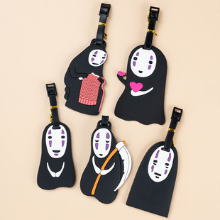 Japanese Cartoon Hayao Miyazaki Cartoon Luggage Tag Luggage Accessories boarding pass pvc soft glue dripping aircraft suitcase card