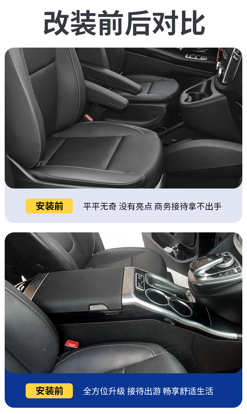 Suitable for Mercedes-Benz New Vito Armrest Box V260 Viano Armrest Box Car Interior 24 Models Vito Cross-Border Exclusive Supply
