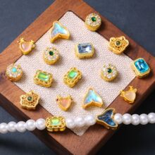 �߱�ɫ�~��Ƕ�M荚W��ʯ�ʾ�ͨ�׸���ɢ�� diy��朸����Ʒ���