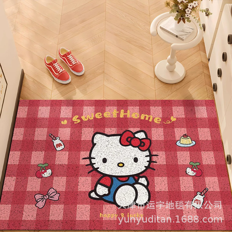 hellokitty入户门丝圈地垫玄关进门蹭土门垫耐磨耐脏可裁剪脚垫|undefined