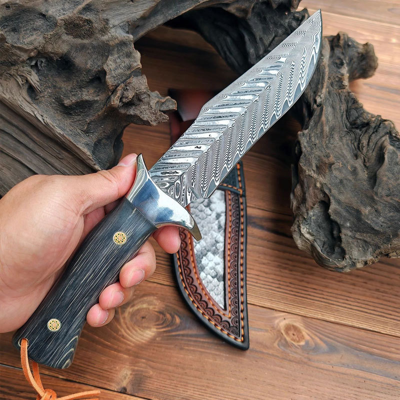 VG10大马士革实木柄户外钓鱼收藏生存营地EDC刀便携式刀具收藏