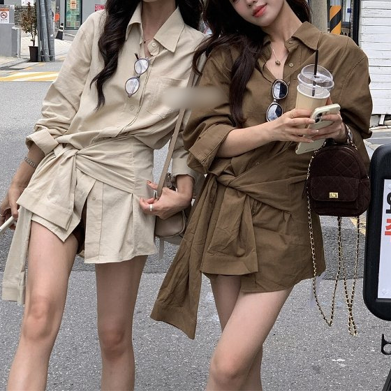 新款2025时尚百搭女法式气质单排扣交叉绑带设计感衬衫女秋季新款|undefined