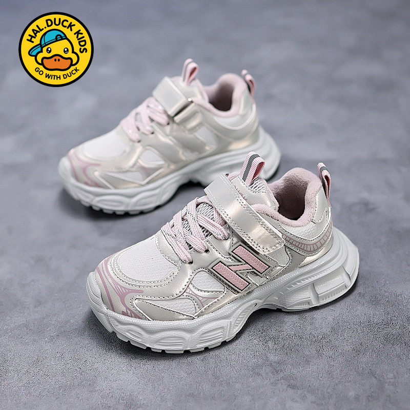 2025 pequeño pato amarillo otoño nuevos zapatos deportivos para niños velcro ligero suave transpirable zapatos de moda para niños y niñas