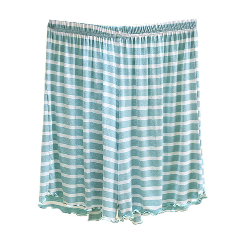 2025 여름 모달 스트라이프 반바지 여성 대형 사이즈 루즈 홈 팬츠 아웃도어 웨어 올매치 스포츠 탄성 허리 파자마